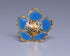 Pure Silver Dark Blue Enamel Flowers 18G (Pack Of 10)